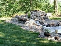 Boulderscape with waterfall and pond